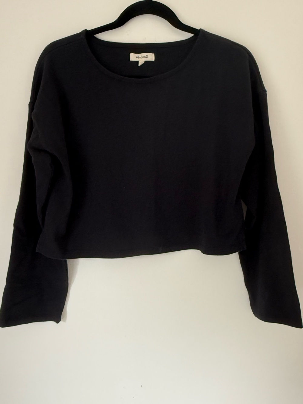 Madewell Black Cropped Crewneck Top